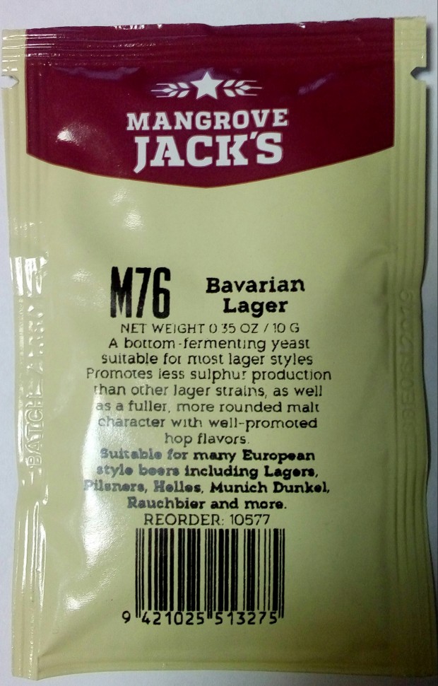 Пивные дрожжи Mangrove Jack's Lager M76
