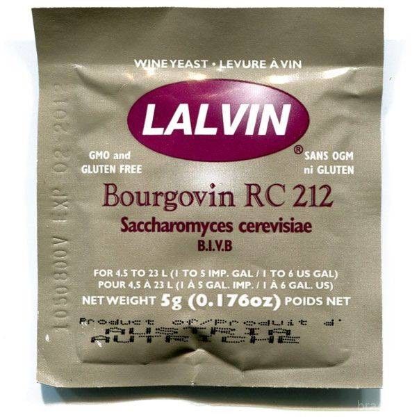 Винные дрожжи Lalvin Bourgovin RC212, 5 г