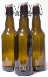 Бутылка с бугельной пробкой 0.5 л коричневая